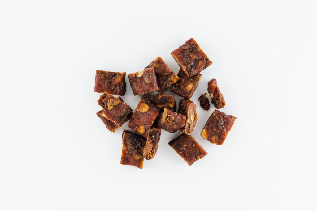 Image of ground and formed jerky bites